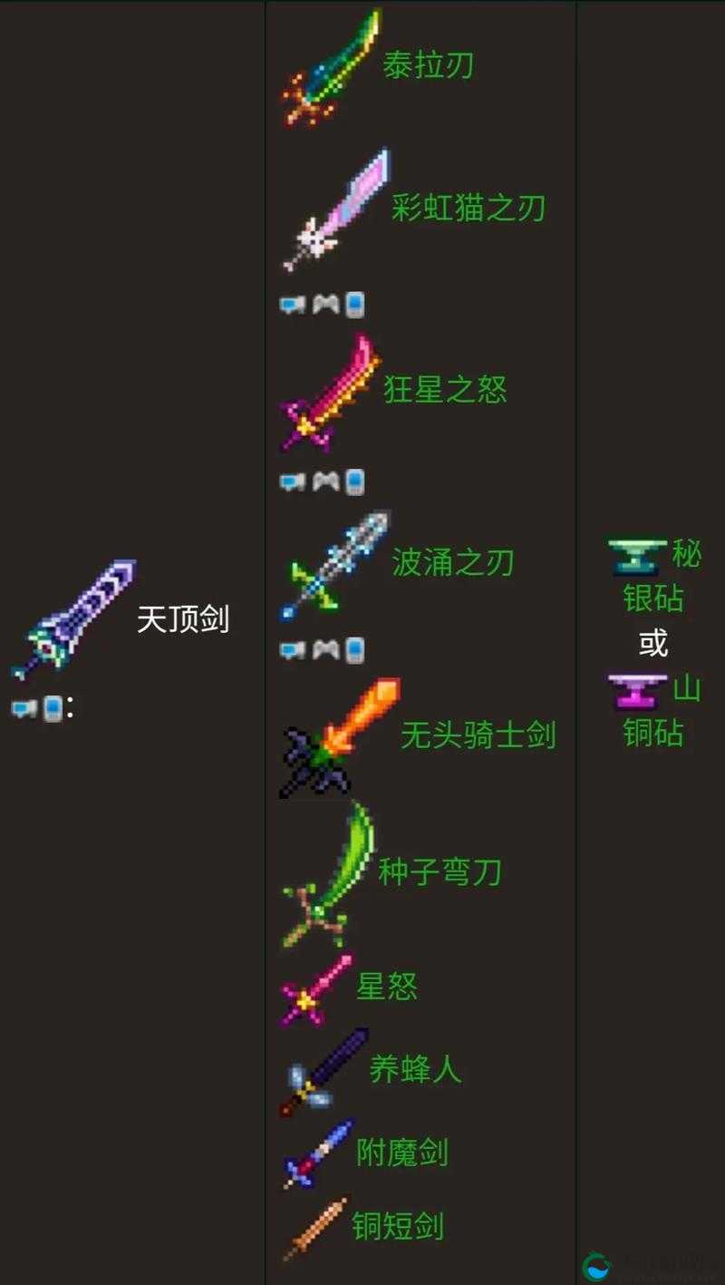 泰拉瑞亚精金剑武器效果详解
