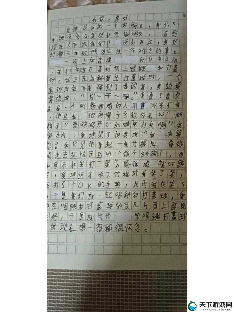 男生竟将坤坤申请女生这一奇特行为写进作文