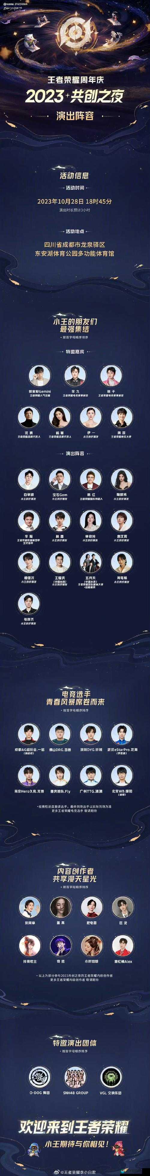 2021王者荣耀共创之夜明星阵容一览