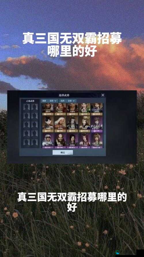 真三国无双霸招募地区顺序全攻略