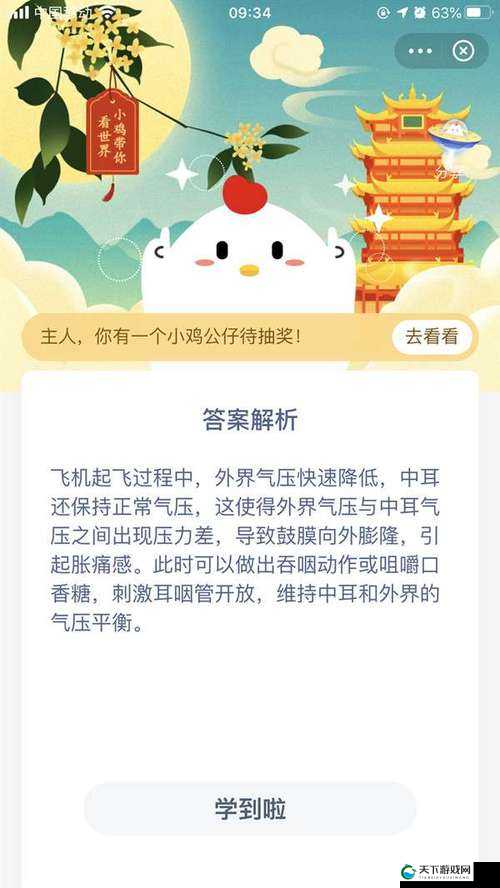 乘飞机耳胀缓解方法及蚂蚁庄园相关知识介绍