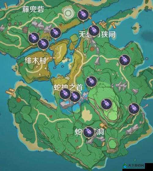 原神稻妻鬼兜虫分布图一览，资源管理的高效指南