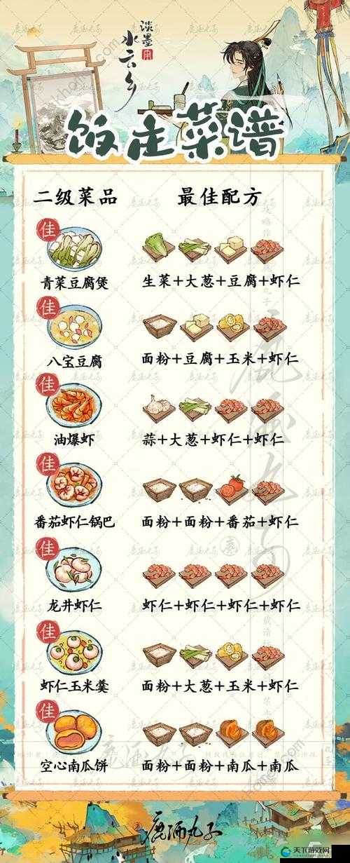 淡墨水云乡一级菜谱有哪些详细菜品盘点