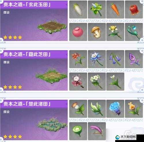 原神田亩种植作物一览