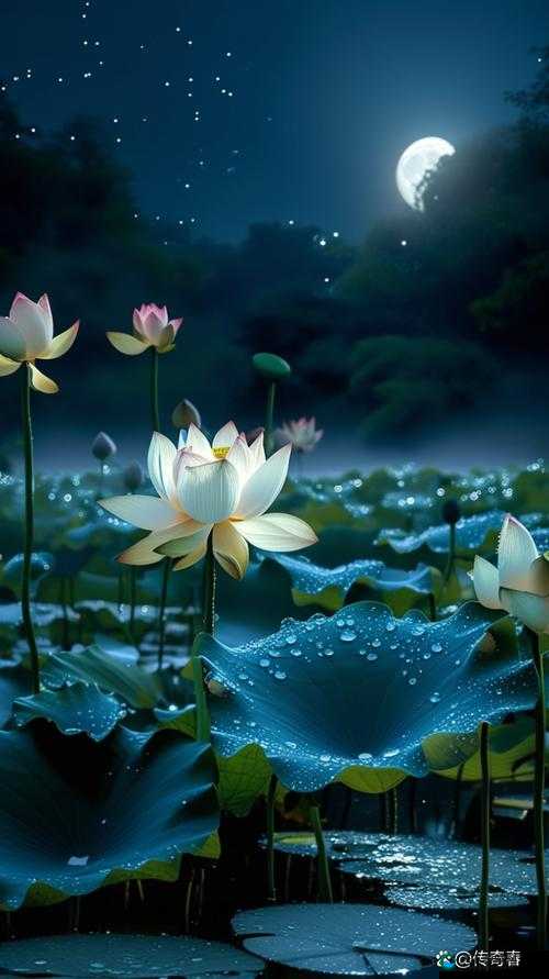 女性半夜莲花开之静谧夜晚神秘绽放的奇景探究
