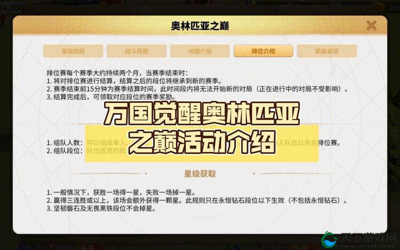 万国觉醒奥林匹亚之巅玩法奖励一览