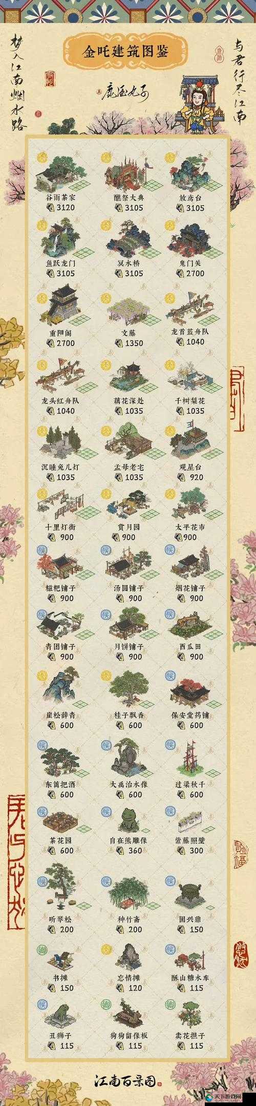 江南百景图全区域建筑神像加成效果汇总