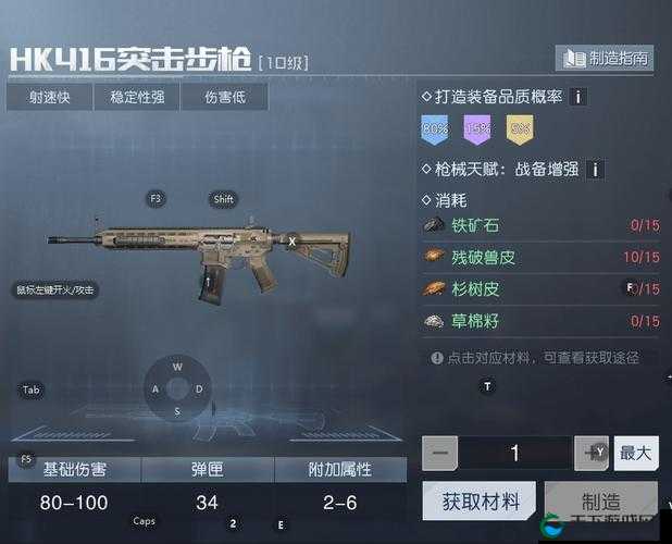 黎明觉醒AK15突击步戗配件推荐：新手必看的配置搭配技巧